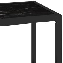 Marrim Black Marble Effect Glass Console Table With Black Frame