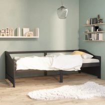 Evania Pine Wood Single Day Bed In Dark Grey