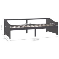 Evania Pine Wood Single Day Bed In Dark Grey