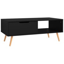 Floria Wooden Coffee Table With 1 Drawer In Black