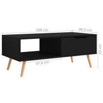 Floria Wooden Coffee Table With 1 Drawer In Black