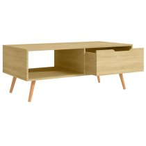 Floria Wooden Coffee Table With 1 Drawer In Sonoma Oak