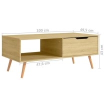 Floria Wooden Coffee Table With 1 Drawer In Sonoma Oak