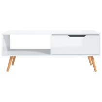 Floria High Gloss Coffee Table With 1 Drawer In White