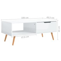 Floria High Gloss Coffee Table With 1 Drawer In White