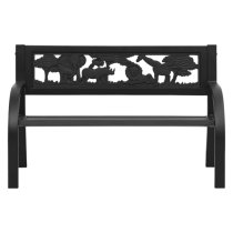 Haimi Steel Children Garden Seating Bench In Black