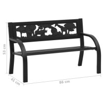 Haimi Steel Children Garden Seating Bench In Black