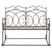 Dhuni Outdoor Cast Aluminium Seating Bench In Antique Brown