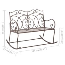 Dhuni Outdoor Cast Aluminium Seating Bench In Antique Brown