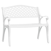 Bishti Outdoor Cast Aluminium Seating Bench In White