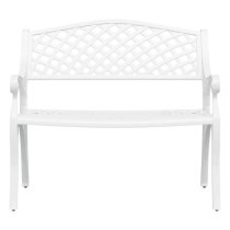 Bishti Outdoor Cast Aluminium Seating Bench In White