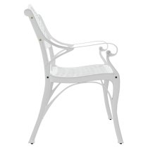 Bishti Outdoor Cast Aluminium Seating Bench In White