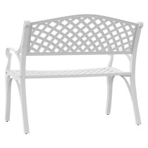 Bishti Outdoor Cast Aluminium Seating Bench In White