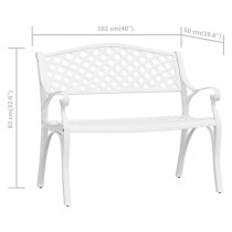 Bishti Outdoor Cast Aluminium Seating Bench In White