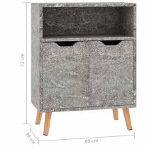 Lexie Wooden Sideboard With 2 Doors 1 Shelf In Concrete Effect