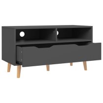 Tevy Wooden TV Stand With 1 Drawer 2 Shelves In Grey