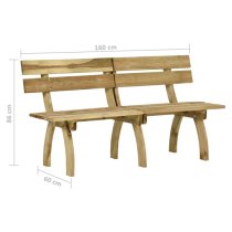 Aria 160cm Wooden Garden Seating Bench In Green Impregnated