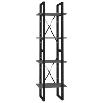 Kendria Wooden 4-Tier Bookshelf In Grey