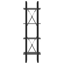 Kendria Wooden 4-Tier Bookshelf In Grey