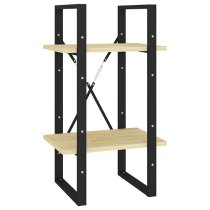 Newell Pine Wood 2-Tier Bookshelf In Natural