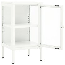 Hetty Clear Glass Sideboard With 1 Door In White Steel Frame