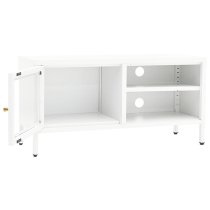 Voss Steel TV Stand With 1 Door In White