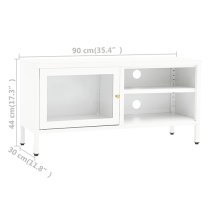 Voss Steel TV Stand With 1 Door In White