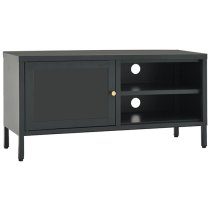 Voss Steel TV Stand With 1 Door In Anthracite