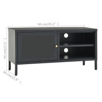 Voss Steel TV Stand With 1 Door In Anthracite