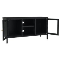 Voss Steel TV Stand With 2 Doors In Black