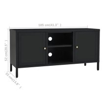 Voss Steel TV Stand With 2 Doors In Black