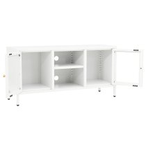 Voss Steel TV Stand With 2 Doors In White