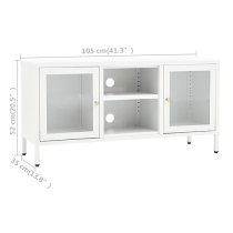 Voss Steel TV Stand With 2 Doors In White