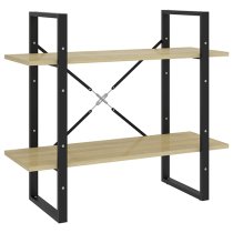 Feryal Wooden 2-Tier Bookshelf In Sonoma Oak