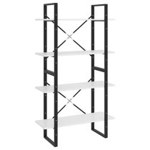 Feryal Wooden 4-Tier Bookshelf In White