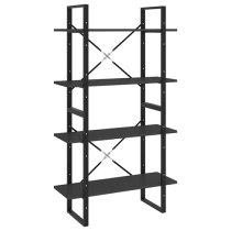 Feryal Wooden 4-Tier Bookshelf In Grey