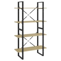 Feryal Wooden 4-Tier Bookshelf In Sonoma Oak