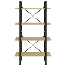 Feryal Wooden 4-Tier Bookshelf In Sonoma Oak