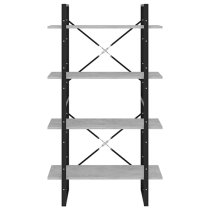 Feryal Wooden 4-Tier Bookshelf In Concrete Effect