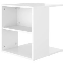 Kaori High Gloss Side Table With Shelves In White