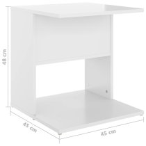 Kaori High Gloss Side Table With Shelves In White