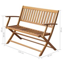 Eliza Wooden Garden Seating Bench In Natural