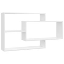 Visola High Gloss Rectangular Wall Shelves In White