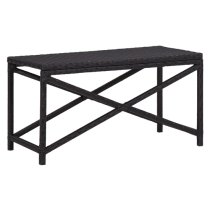 Sophiya 80cm Poly Rattan Garden Seating Bench In Black