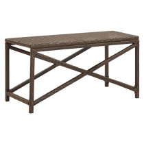 Sophiya 80cm Poly Rattan Garden Seating Bench In Brown