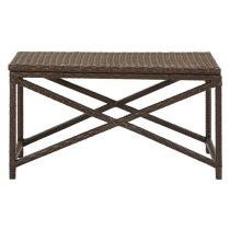 Sophiya 80cm Poly Rattan Garden Seating Bench In Brown