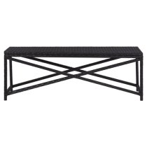 Sophiya 120cm Poly Rattan Garden Seating Bench In Black