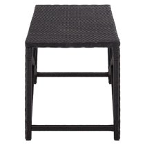 Sophiya 120cm Poly Rattan Garden Seating Bench In Black