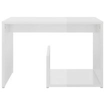 Kanoa High Gloss Side Table With Ample Storage In White