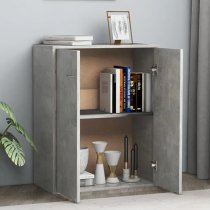 Sassy Wooden Sideboard With 2 Doors In Concrete Effect